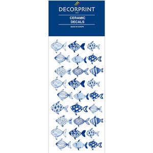 Decals, Fisk, blå 10 x 19cm